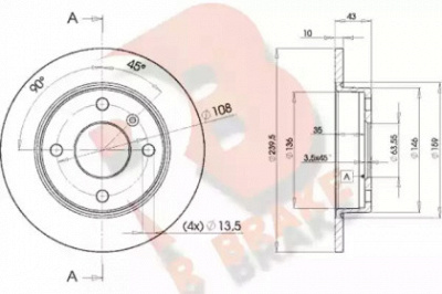 R BRAKE 78rbd21062 -  Тормозной диск